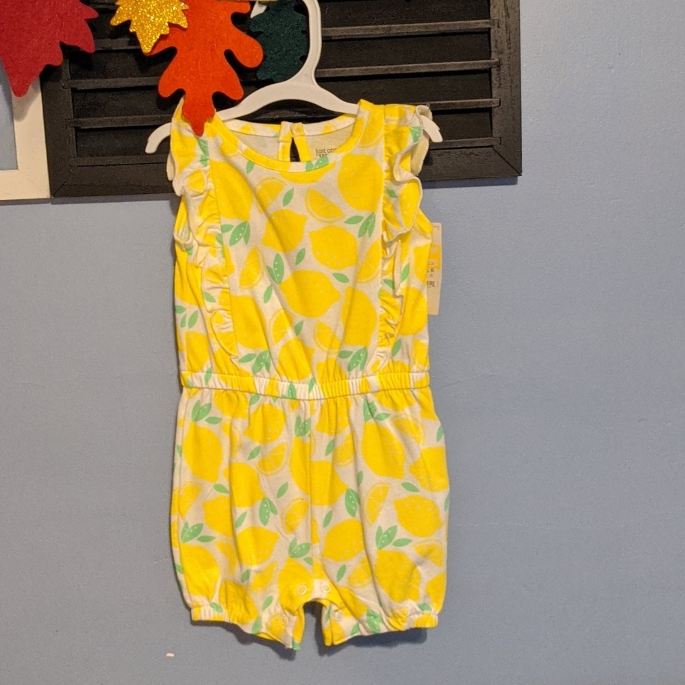 Baby girls lemon romper